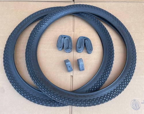 ALTA Bicycle Tire 24x2.35  Black Knobby MTB (2) Tire, Tube