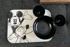 ZAK! DESIGNS Disney Mickey Mouse Serving Tray Platter With Chip And Dip Bowl