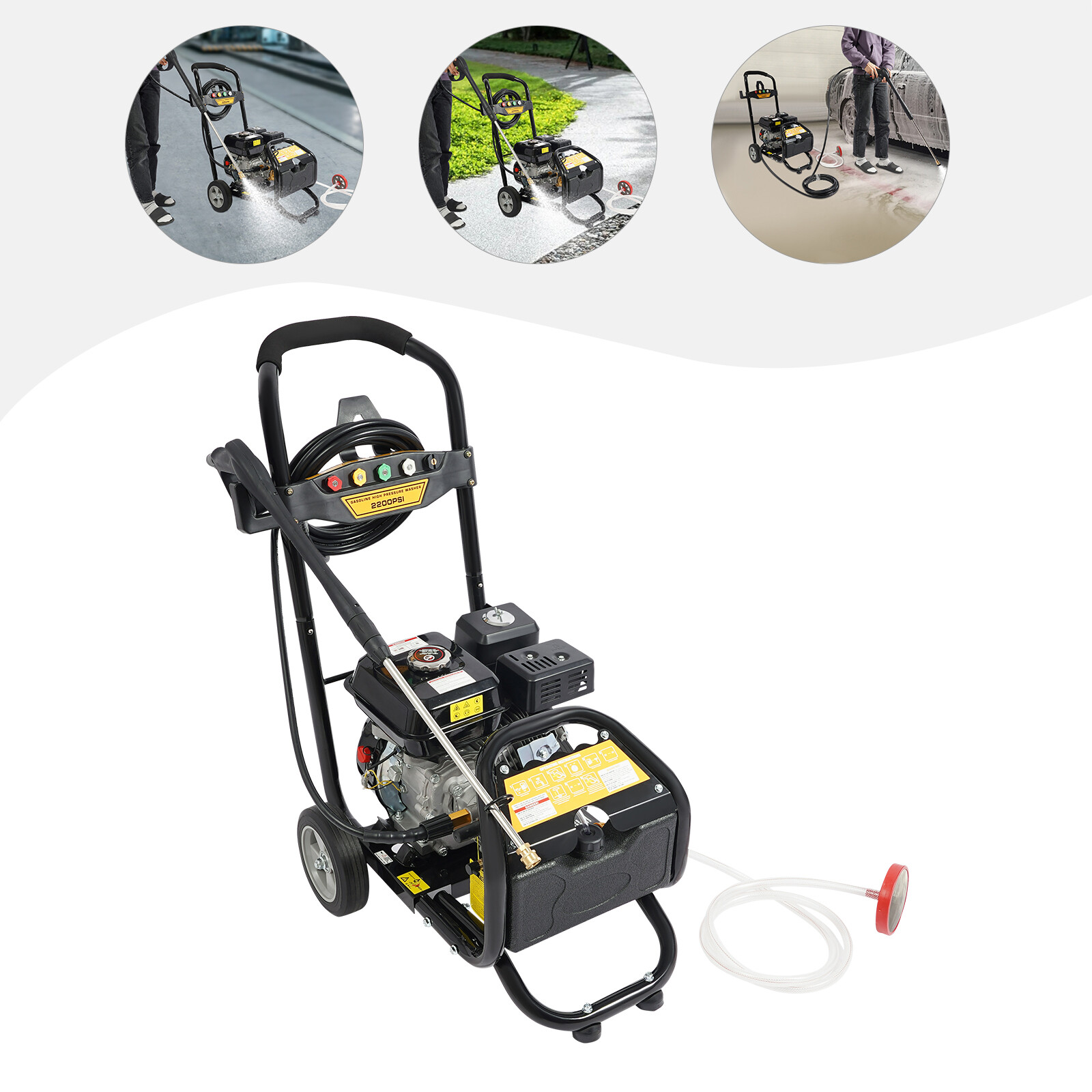 Gasoline High Pressure Washer Gasoline Washer with Hose Cleaner Tool 7HP 3400RPM