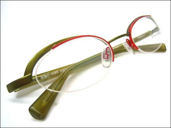 Alain Mikli Half Rim Eyeglasses OVAL Model A0502 Color (06) Green Red 45 20
