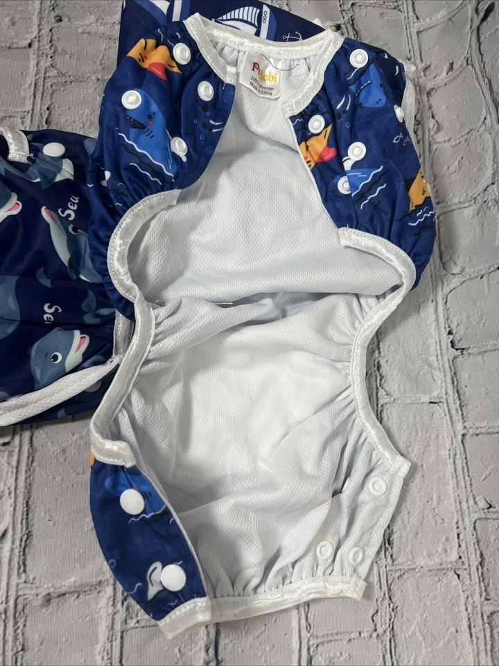 Baby Swim Diaper Size L NEW Whale Shark Sailboat Blue [pedobi] - Image 4 of 4