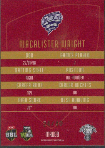 2020/21 CA Traders Cricket MOJO Ruby, Individual Card Sale only Nr-Mint. - Picture 61 of 99