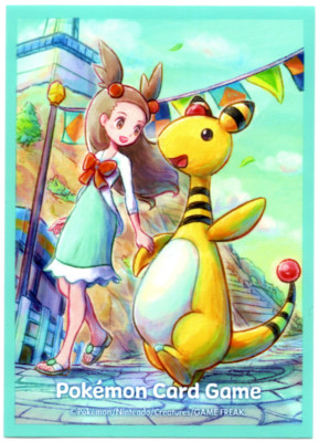 Pokemon Center Japan Card Sleeve Trainer Jasmine & Ampharos (Qty x1)-New