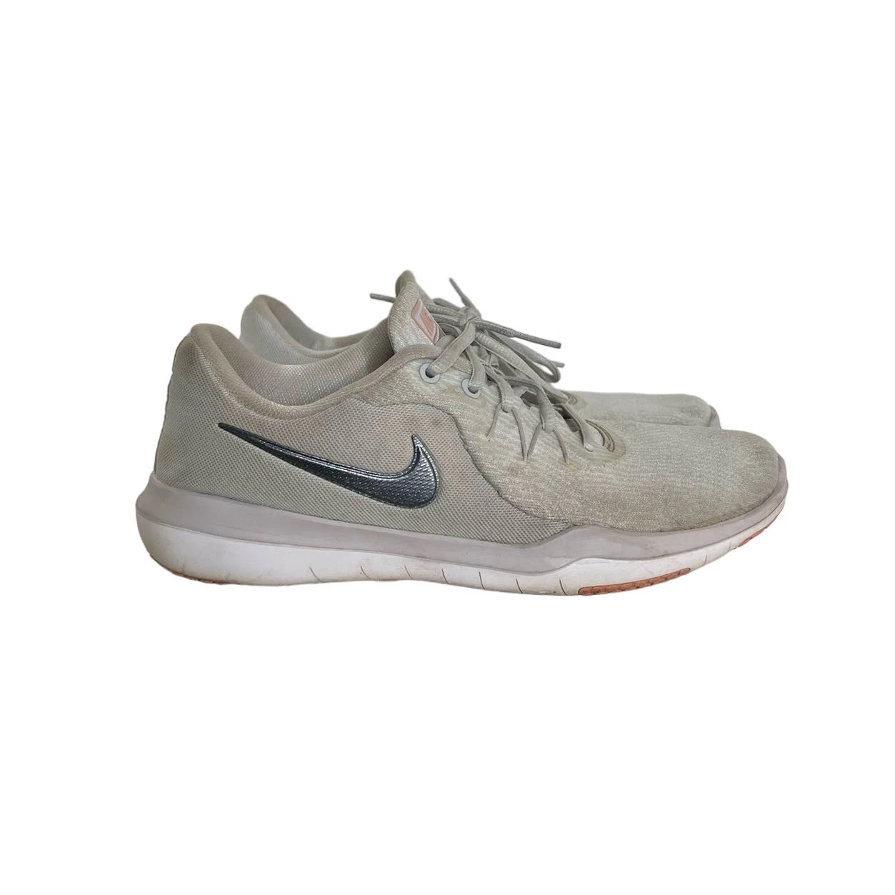 Chaussures de course femme gris clair et rose Nike Flex Supreme TR6 taille 8,5