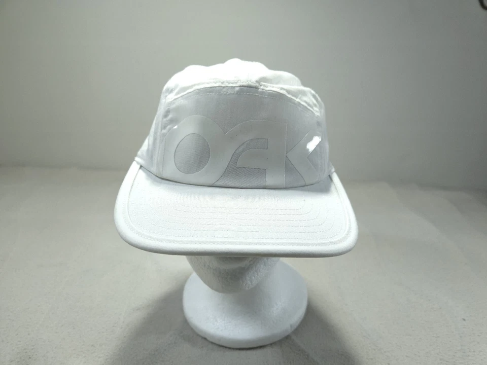 Oakley Hat Cap Mens Five 5 Panel White Adjustable Big Logo Custom Fit Mark II - Image 2 of 4