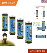 Lightweight 3.2V LiFePo4 Rechargeable Battery 400mAh - 4-Pack for Versatile Use