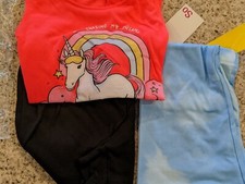 SO Unicorn Rainbow Pack Bow Back Tank 3pc Set Kids size 10