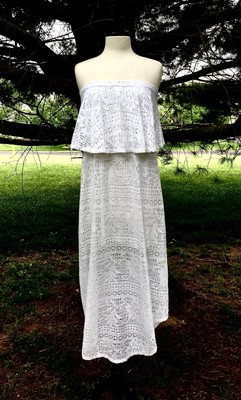 strapless crochet dress