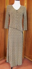 Retro Vintage Connected Apparel Crinkle Faux Wrap Gypsy Office/Party/Dress N/S 