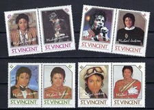 Michael Jackson - St Vincent  1985 8v. MNH Pairs Singer Music Entertainment