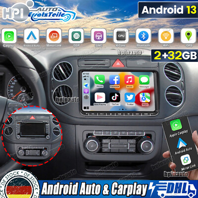 Android 13 DSP Autoradio Carplay für 2004-2013 VW Golf Plus 521 5M1 GPS WIFI FM