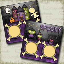 Spooky - Halloween - 2 Premade Scrapbook Pages - EZ Layout 4366