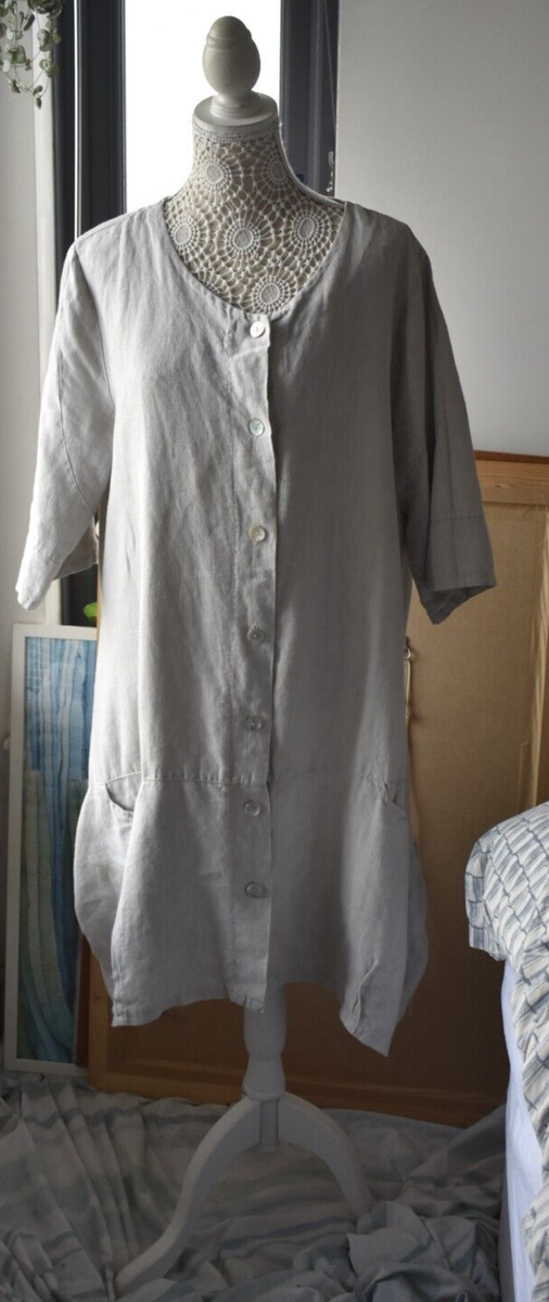 Ella Moda Thick Linen Dress/Coat Size XL Hardly Worn | eBay UK