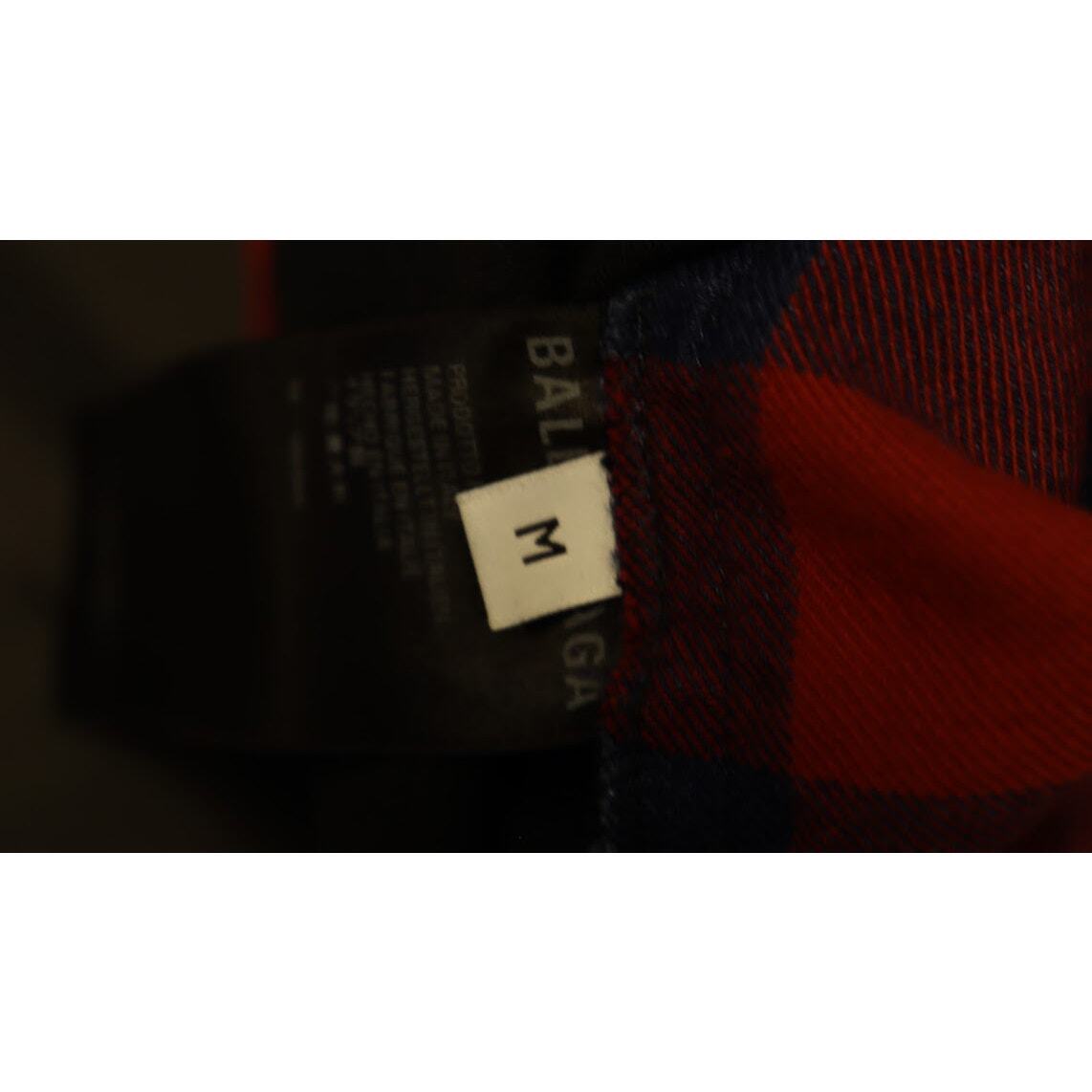 Balenciaga Hybrid Plaid Button Up Shirt in Blue/Red BNWT Balenciaga Hybrid Plaid Button Up Shirt in Blue/Red BNWT