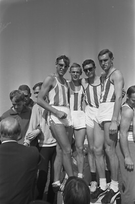 Black White Photo Men on the Beach  7x10  Reprint  A-22