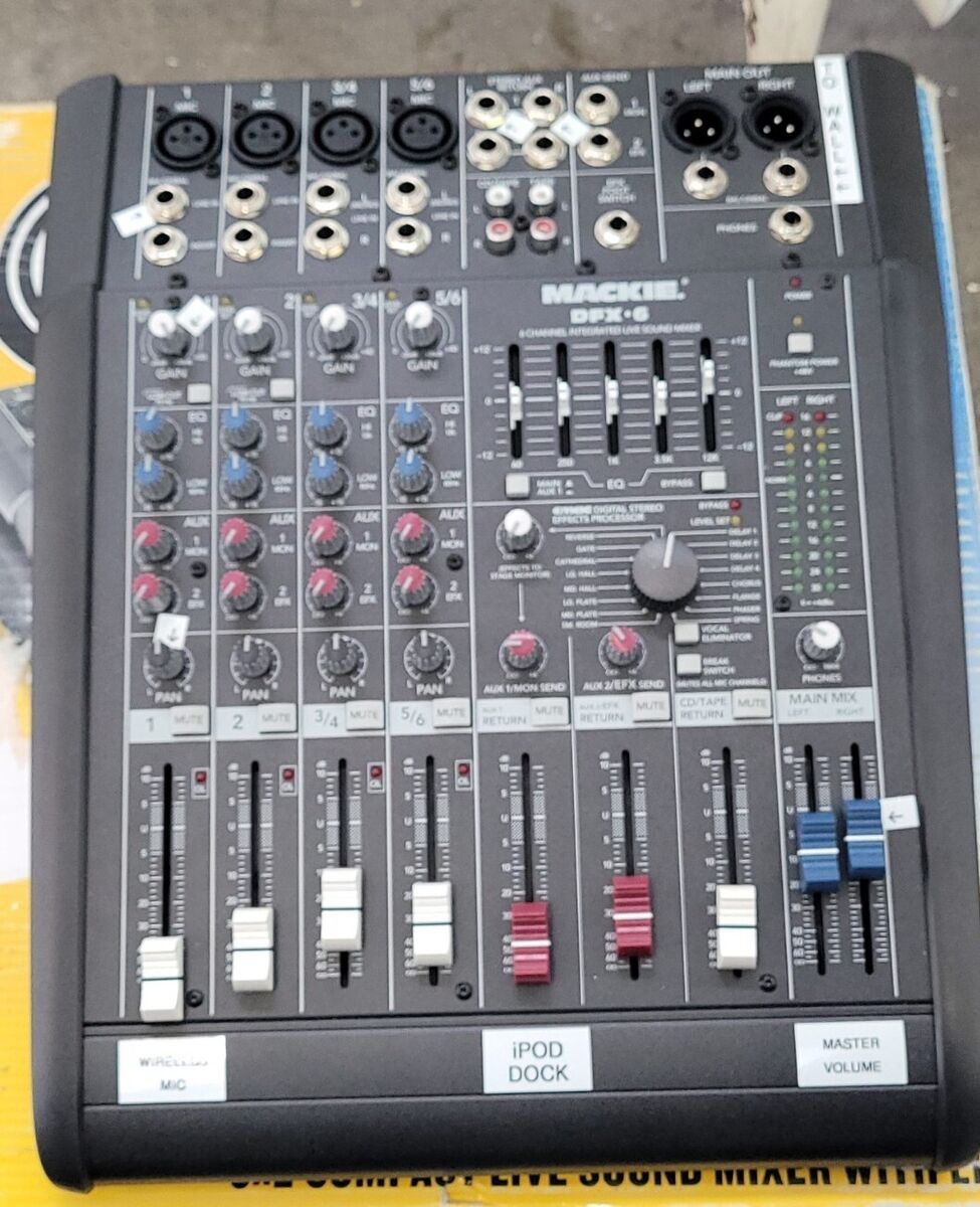 Mackie DFX-6 Live Sound Mixer W/2 Wireless Pro Star By Telex Mackie DFX-6 Live Sound Mixer W/2 Wireless Pro Star By Telex
