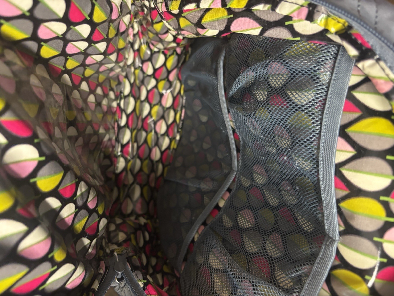 Vera Bradley Gray Microfiber Backpack Travel Bag - image 6