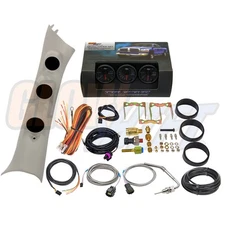 GlowShift B7 Boost EGT Fuel PSI Gauges + Taupe Pod for 10-18 Dodge Ram Cummins