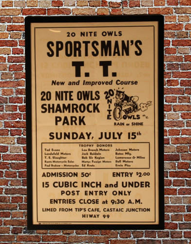 1956 Sportsman's TT Motorcycle Race 14X22 Framed Poster! Rare California Racing 