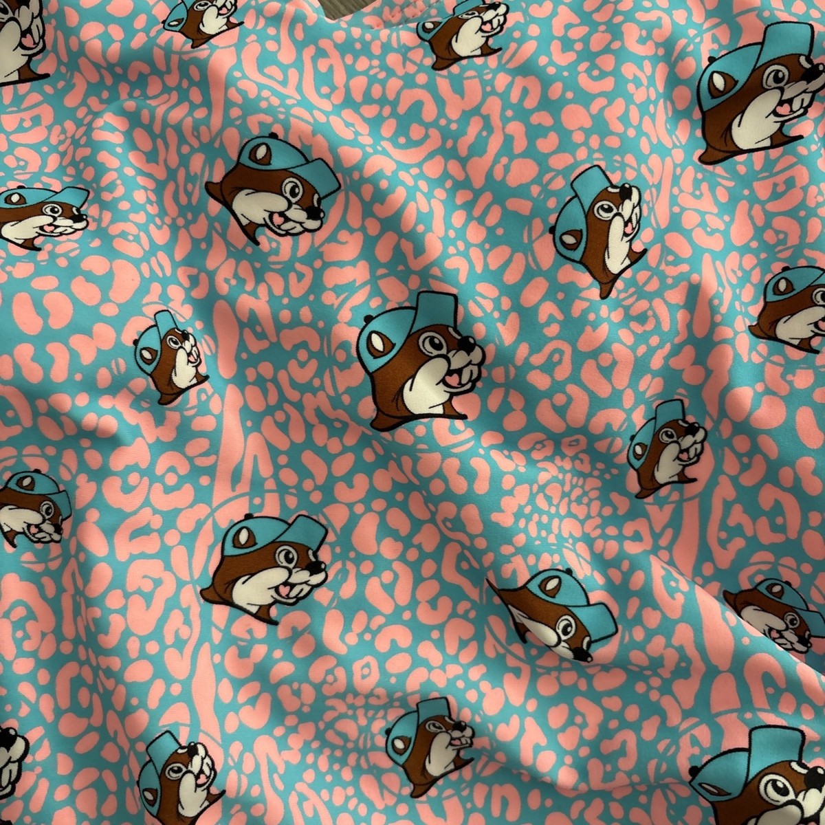 Buc-ees Logo Print One Piece Swimsuit Coral Blue M Bucees Bathing