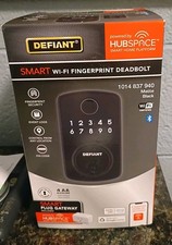 Compact Fingerprint Matte Black Electronic Single Cylinder Deadbolt Wi-Fi Enable