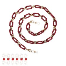 Stylish Resin Eyeglasses Chain for Woman, Resin Mask Lanyard, Red