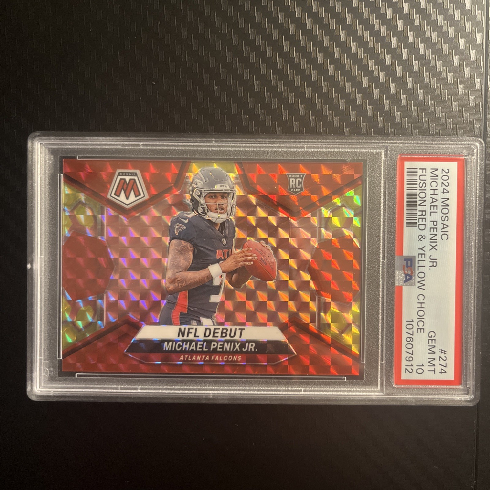 2024 Mosaic Michael Penix Jr Fusion Red & Yellow Choice /80 PSA 10 Falcons #274
