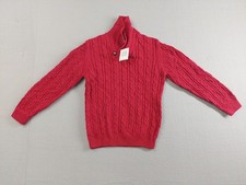 Janie and Jack Women Sweater 8 Red Shawl Collar Long Sleeve Cable Knit Warmer