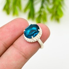 Apatite Gemstone 925 Sterling Silver Ring Handmade Jewelry Ring Gift For Wife