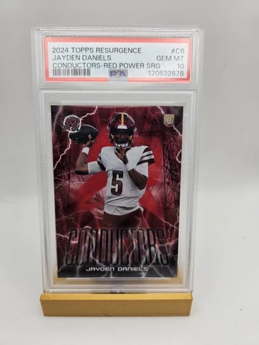 2024 TOPPS RESURGENCE CONDUCTORS JAYDEN DANIELS /5 RED POWER SURGE #C6 PSA 10
