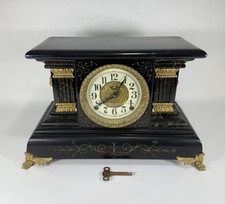 Auntique E. Ingraham Co. Eight-Day Half-Hour Strike Cathedral Tabel Clock - READ