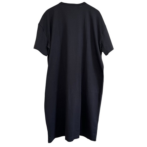 Abito camicia midi mezza manica oversize Muji nuovo con etichette filato spesso grigio scuro taglia media - Foto 2 di 13