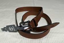 MENS TIMBERLAND BROWN LEATHER BELT SIZE 48 MADE in USA NWT