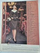 Robe femme gay Gibson 1964 à carreaux Boston Terrier arrêt de porte publicitaire vintage