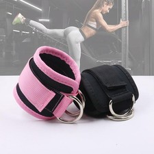 Gym Ankle Straps with Double D-ring, Adjustable Neoprene Padded Cuffs for Leg Tr