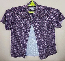 Nick Graham Men's Floral Printed Stretch Modern Fit Short Sleeve Shirt Size XL