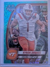 2024 Bowman U Chrome #119 Kyron Drones Aqua Mini Diamond 029/275 Virginia Tech