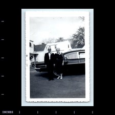 Old Vintage Photo MAN WOMAN CLASSIC CAR 1962