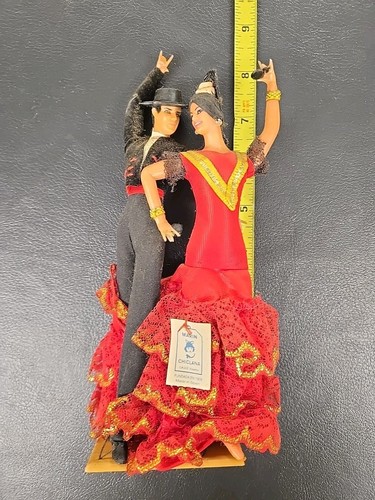 Vintage Spanish Marin Chiclana Flamenco Dancer Doll Dress Label Cadiz Fundada En - Picture 2 of 5