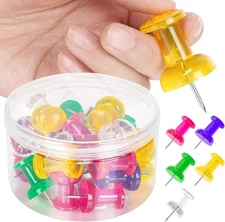 30  Small/Jumbo Push Pins for Bulletin Board, Large Thumb Tacks for Wall