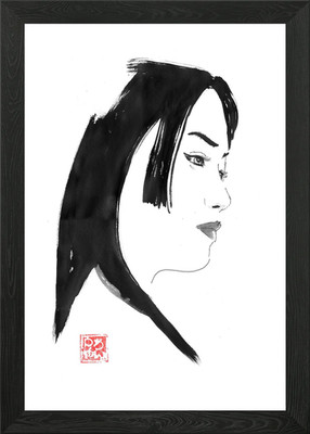 Schönes gerahmtes Wandbild Geisha Poster Leinwanddruck Bild