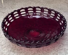Fenton Ruby Red Basket Weave Open Edge Bowl