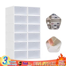 Stackable Shoe Storage Box Durable Plastic Sn...