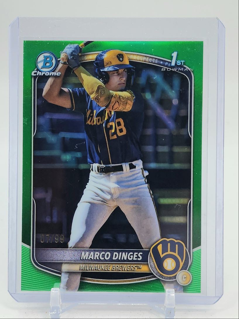MARCO DINGES 2025 BOWMAN CHROME 1ST GREEN REFRACTOR BREWERS /99 Q4920
