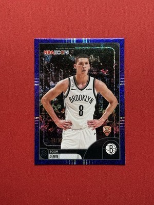 Topps NBA Hoops 2025-26 Egor Demin Purple Pixel Burst RC #128 /99 Brooklyn Nets