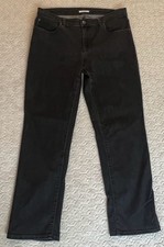 Eileen Fisher Women's Black Organic Cotton Blend Straight Leg Jeans Size 10