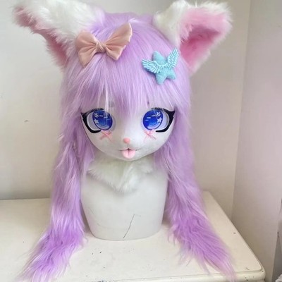 Fursuit Kopf Kigurumi Headset Kig Maske süß pelzige Cosplay Maske