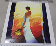 Emile Bellet Woman in White Signed Seriolithograph Unframed 19x23