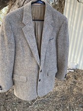 Vintage Harris Tweed Multi Gray Barleycorn 40R Blazer Sport Coat Jacket 464 