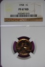 1958 NGC PF67 RD LINCOLN WHEAT CENT #B51632 — photo 1